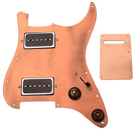 EXCEART Aluminium Legierung Gitarren-pickguard Mit Abgedeckten Humbucker-pickups Vorverdrahtete Schutzeinheit Bronze Für Elektrische Gitarren Installieren Schützende