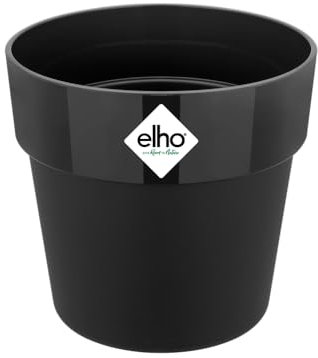 Elho B.for Original Rond Mini 13 - Pot De Fleurs pour Intérieur - Ø 12.5 x H 12.0 cm - Noir/Living Noir