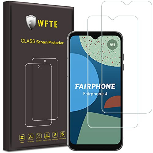 WFTE [2 Stück Schutzfolie für Fairphone 4 Panzerglas Glasfolie 9H Härte, Anti-Kratzen, Anti-Bläschen Displayschutzfolien Panzer Schutz Glas für Fairphone 4