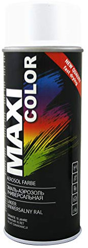 Maxi Color NEW QUALITY Sprühlack Lackspray Glanz 400ml Universelle spray Nitro-zellulose Farbe Sprühlack schnell trocknender Sprühfarbe (RAL 9003 Signalweiß matt)