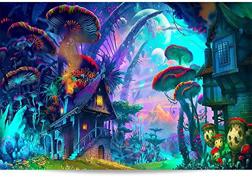 Awttmua Puzzle 1000 Stück 3D Puzzle Poster Psychedelic Trippy Bunt Ttrippy Surreal Abstrakt Astral Art Office Home Room Wanddekoration