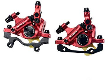 NYK Zoom - Pinze freno a disco idraulico per mountain bike anteriore e posteriore (rosso)