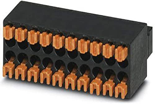 PHOENIX CONTACT DFMC 0,5/6-ST-2,54 Steckerteil, Polzahl 6 mit 12 Kontakten, Rastermaß 2,54 mm, Anschlussart Federkraftanschluss, Schwarz, 100 Stück