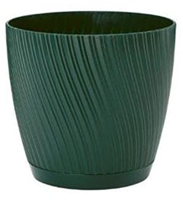 Mika Manique d'intérieur en plastique Vert mousse 15 cm avec soucoupe