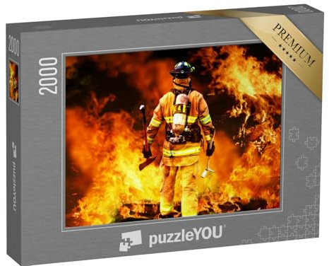 puzzleYOU: Puzzle 2000 Teile „Feuerwehrmann im Feuer“ – aus der Puzzle-Kollektion Feuerwehr