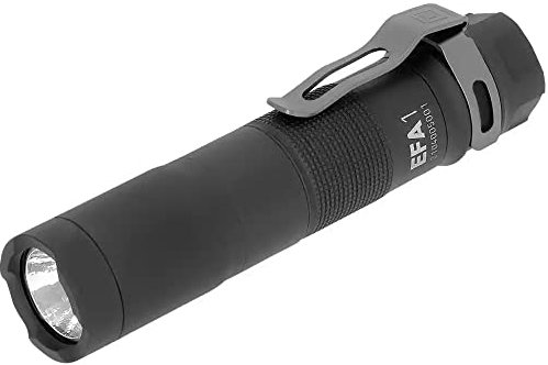 Walther EFA1 Everyday Flashlight A1 Taschenlampe, 150 Lumen, 4 Leuchtstufen plus Stroboskop und Beacon (Notsignalblitz), Wasserdicht IPX8, inkl. Batterie AA, Holster, Handschlaufe und Ersatzdichtung