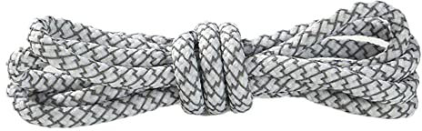 GIVBRO Cordones reflectantes para zapatos trenzados cordones redondos para zapatillas de deporte accesorios de repuesto blanco - 140cm