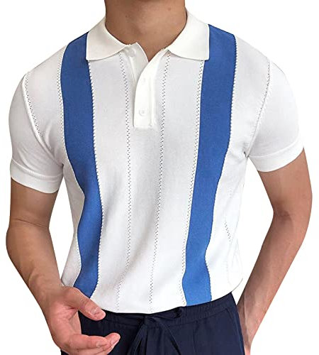 Mens Fashion Casual Button Kurzarm T-Shirt Jacke Top Uhr Mit Analog Und Digital