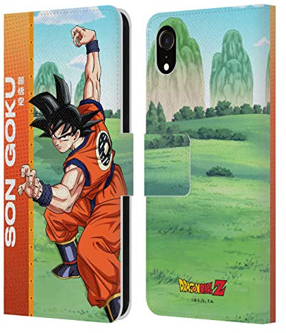Head Case Designs Officially Licensed Dragon Ball Z Son Goku Saiyan Arc Characters Leather Wallet Case Compatible With Apple iPhone XR