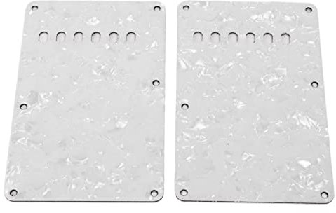 2Pcs Guitar Back Plate,Electric Guitar Back Cover Plates with 6 Holes for Electric Guitar Accessory (White) Musical Instrument Accessories