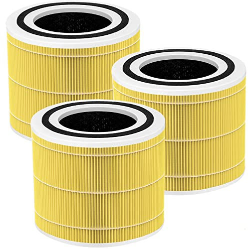 Carmerny Core 200S True HEPA Pet Replacement Filters Compatible with LEVOIT Core 200S Smart WiFi Air Cleaner Purifier, 3-Stage H13 Grade True HEPA Filter Set, Core 200S-RF, 3-Pack