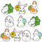 LUOZZY 10 Stück niedliche Häschen Karotte Brosche Ostern Emaille Pins Set Cartoon Kaninchen Blume Abzeichen Hüte Taschen Rucksack Anstecknadeln Zubehör für Kinder Mädchen Metall ohne Edelstein,