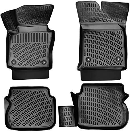 fussmattenprofi.com 3D Auto Gummimatten Set für VW Caddy Baujahr 2010-2015 | Hoher Rand 5cm Allwetter Geruchlos rutschfest Gummifußmatten Fussmatten