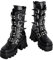 JIFAENY Damen Winter Schwarz Gothic Punk Plattform Stiefel Damen Goth Schnalle Zipper Creeper Keile Mid-Calf Schuhe-5.5,Schwarz