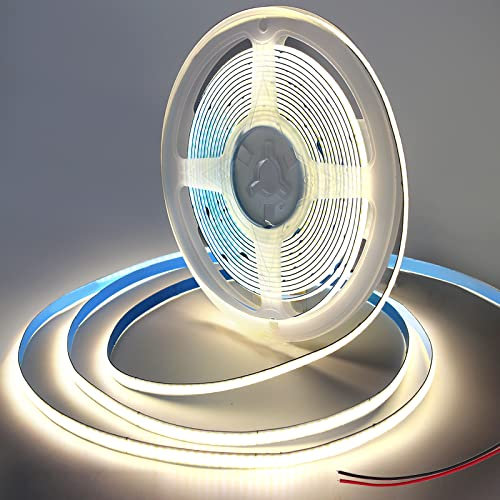 Yamlten DC 12V 5mm COB LED Streifen 3m,4000K Natürlich weiß,320 LEDs/M,LED Strip Light für TV Hintergrundbeleuchtung,Computer,Schrank,Schlafzimmer.（nur Draht