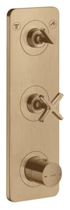 hansgrohe AXOR Citterio E Thermostatmodul Unterputz 38 x 12 für 2 Verbraucher, 36703140, Farbe: Brushed Bronze