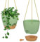 ZMTECH 25cm Blumenampel Hängend Blumentopf Hängeampel Kunststoff Hängeampel für Pflanzen Für Innen Außen Zimmer, Decken, Balkon Und Garten(Set of 2, Grün)