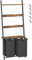 VASAGLE Panier à Linge Double, Corbeille Linge Sale, avec Porte-serviettes, Plateau, Crochets, 2 Sacs Amovibles, 2 x 46L, 73 x 33 x 177 cm, Marron Rustique et Noir Classique BLH221B01