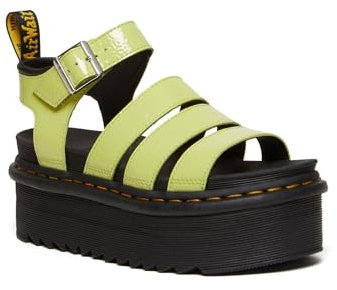 Dr. Martens Blaire Quad, Sandalia Mujer, Verde Lima, 40 EU