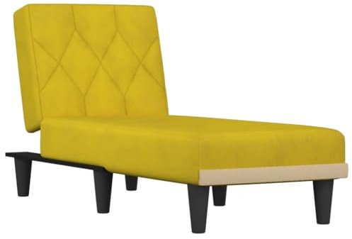 vidaXL Chaiselongue, Sofa in 3 Positionen zum Sitzen Entspannen Schlafen Verstellbar, Couch in Eleganter Optik, Liege Schlafsofa Loungesofa Liegesofa, Gelb Samt