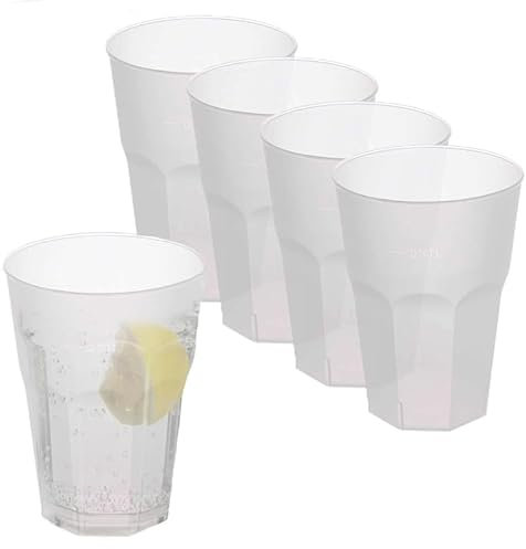 VIRSUS Bicchieri Trasparenti SATINATI 3876, capacità 420 cc, Tumblers Infrangibili e Riutilizzabili, lavabili in lavastoviglie, Riciclabili, Unglassy per cocktail, Bicchiere Mojito (100)