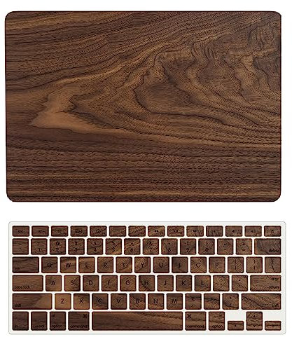 Hülle Kompatibel mit Neues MacBook Air 15 Zoll 2023 Freisetzung A2941 M2 Chip mit Liquid Retina Display und Touch ID, Plastik Schützend Hartschale Snap Case & Tastaturabdeckung, Braunes Holz