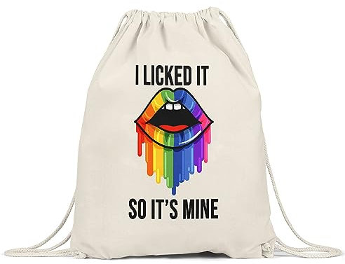 Hey!Print I Licked It So It's Mine Turnbeutel Gymsack LGBT Gay LGBTQ Pride Queer Homosexuell CSD Pride Week Geschenk