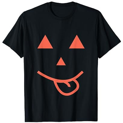Divertida Cara De Calabaza De Linterna Sonriente De Camiseta