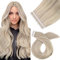 Moresoo Tape in Extensions Echthaar Blond 45 cm Haarverlängerung Echthaar Tapes in Aschblond mit Bleichblond Extensions Echthaar Tape Blond Tape Extensions Echthaar Remy #18/613 10 Stück/25g