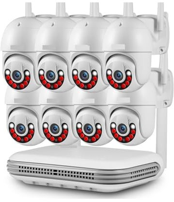 Sistema di telecamere di sicurezza per esterni, Kit di telecamere IP WIFI di sicurezza NVR wireless Full HD 2K 4MP 6MP Full HD 8CH Videoregistratore CCTV di sorveglianza esterna Risoluzione HD Install