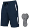 Logas MTB Herren Radlerhose,Herren Mountainbike Shorts Atmungsaktiv Radhose ，MTB Shorts für Männer mit 6 Taschen,Marineblau,L