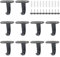 TEKONDA 10 Stück Deckenhaken Schwarz Wandhaken zum Schrauben Metallhaken mit 20 Schrauben Kleiderhaken zum Schrauben Schlüsselhaken für Schlafzimmer Küche Badezimmer