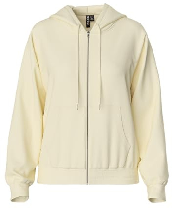 PIECES Damen Pcchilli Ls Zip Hoodie Noos Bc Sweatshirt 17140741 ,White Pepper ,M