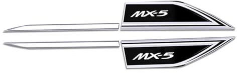 VeroCh Auto 3D Metall Emblem Aufkleber, Für Mazda MX-5 Miata NA NB NC ND 1990-2019 2020 2021 2022 2023 Logo Replacement Selbstklebende wasserdicht Auto Styling Zubehör,A/Black