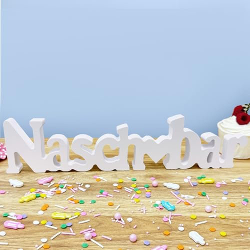 Candy Bar Deko Holz, Weißer Dekoschriftzug Candy Bar Zubehör, Tischdekoration Candybar für Hochzeiten, Geburtstage, Partys und Feierlichkeiten - 30 x 7 x 1.5cm