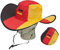 Seaside No.64 - Deutschland Faltbarer Hut mit Tasche - Cowboyhut rot schwarz gelb - Europameisterschaft 2024 Fanartikel - Germany Public Viewing - Fußball Deko Accessoire - EM WM - (Hut Faltbar)