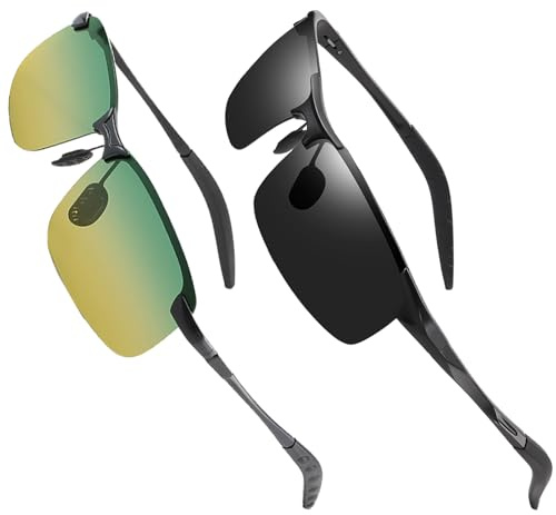 JSTHHTT Polarisierte Sonnenbrille Herren Fliegebrille mit UV Schutz Metallrahmen für Radfahren, Ski, Golfen, Angeln, Fahren, Wandern