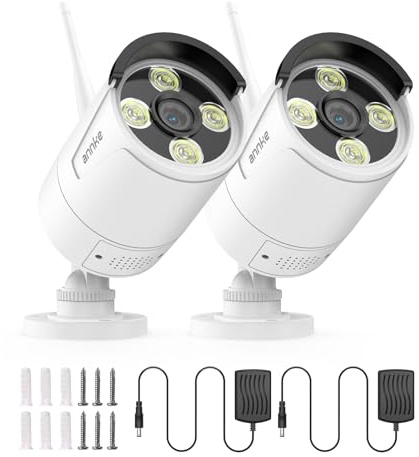 ANNKE Telecamera di sorveglianza 3K per esterni con Wi-Fi dual-band 2,4/5 GHz, faretto, visione notturna a colori, audio bidirezionale, rilevamento intelligente, set di telecamere di sorveglianza