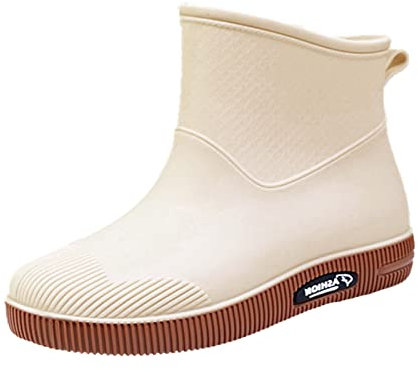 Générique Bottes de Pluie Femme Caoutchouc Botte Plastique Impermeable Bottines Jardin Chelsea Boots Légères Wellies Rain Boots Antidérapant Bottines Pieds Larges Femme Bottes Pluie Femme 40