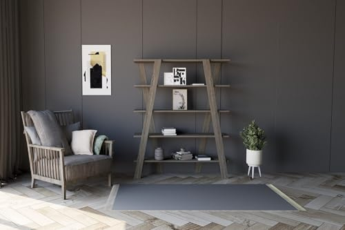 Hanah Home Scandinavian Style Bookshelf, Black, 120 x 150 x 25 cm | 100% Melamine Coated Particle Board, 18 mm Thick | Numerous Shelves for Additional Storage