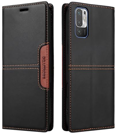 NETANY Compatible pour Xiaomi Redmi Note 10 5G/Poco M3 Pro/Note 10T 5G Coque de téléphone, étui Portefeuille avec Porte-Carte [Support de Fonction] Rabat en Cuir Étui en Cuir de Protection (Noir)