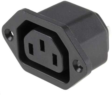 TECHZOCO Conector IEC C13 Hembra de 3 Pines, Conector alimentación C13, Enchufe C13 Hembra, Enchufe IEC C13, Conexión Soldadura, IEC 320 C13, Apto para Montar en Panel chasis, 250 voltios, 10A