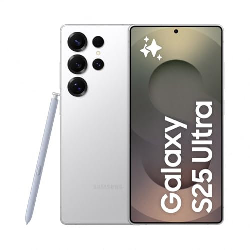 Samsung Galaxy S25 Ultra AI Smartphone mit Galaxy AI, Ohne Vertrag, Handy mit Android, 12 GB RAM, 256 GB Speicher, 200-MP-Kamera, Titanium Whitesilver, 3 Jahre Herstellergarantie