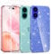 Noyabox Clear Glitter Case for iPhone 16 with 2 Screen Protectors, Shockproof Slim Transparent Sparkle Bumper Case for Women and Girls, Crystal Clear