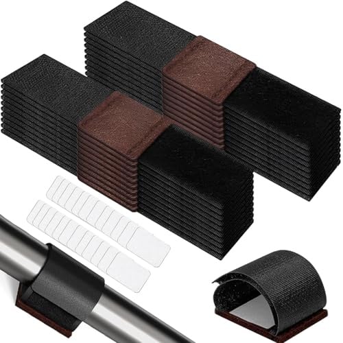 Esshogo 24 Stück Möbel Filzgleiter mit Klettverschluss, Möbel-Filz-Pads | Bodenschoner für Stühle Set, Filzgleiter für Stühle mit Schienen, Stuhlgleiter Freischwinger, Schutzkappen für stuhlbeine