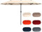 GOPLUS 4M Parasol de Jardin Extérieur Double Face, Grand Parasol Rectangulaire avec Manivelle, Panneau Solaire, 12 Baleines, pour Terrasses Balcon Cour Marché (Beige)