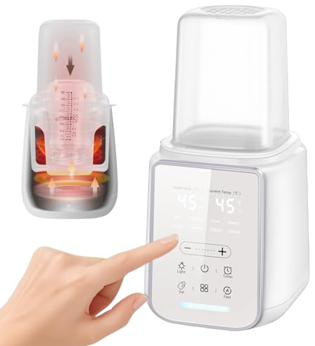 Flaschenwärmer Baby Fläschchenwärmer 8-in-1 Babykostwärmer für Muttermilch oder Milchnahrung, Babyflaschenwärmer mit Intelligenter Temperaturregelung für alle Babyflaschen