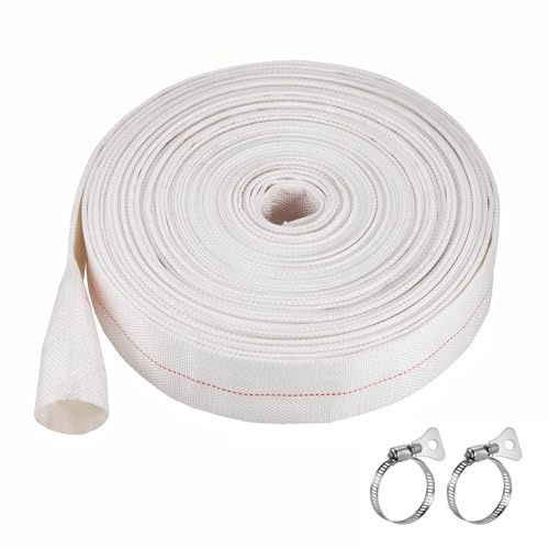 TranRantic 20M Discharge Hose Pipe, 32mm Diameter Garden Water Hose Pipe with 2 Clips, Water Pump Hoses for Submersible & Other Water Pumps & Garden Irrigation & Swimming Pool