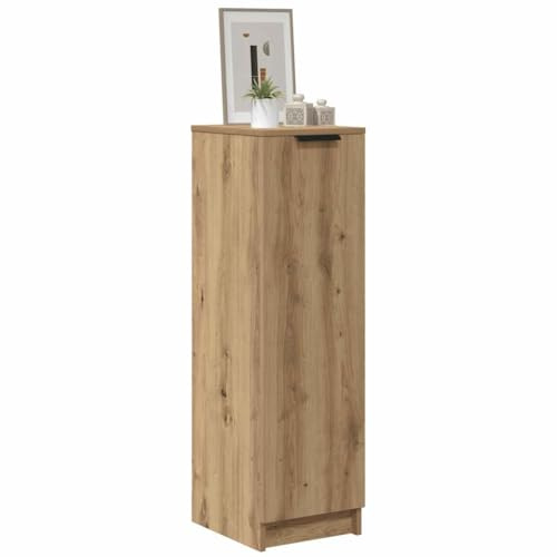 IBUQDDV Schuhschrank Artisan-Eiche 29,5x35x100,5 cm Holzwerkstoff mit Tür und praktischer Oberplatte für Flur und Eingangsbereich, mehrfach Fächer Aufbewahrung, langlebiges Möbelstück