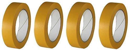 Westerwald-Shop 4 Rollen Maler Goldband Finelinetape Malerkrepp Abdeckband Washi Lack (4 Rollen 25mm x 50m)